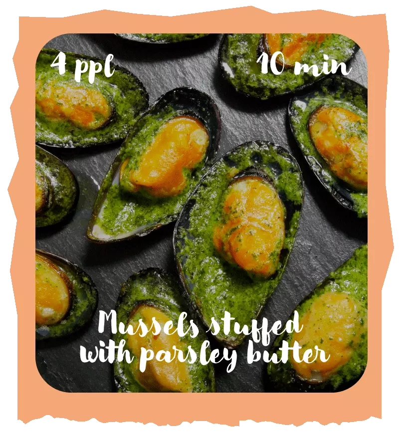 mussels stuffed with parsley butter recipe