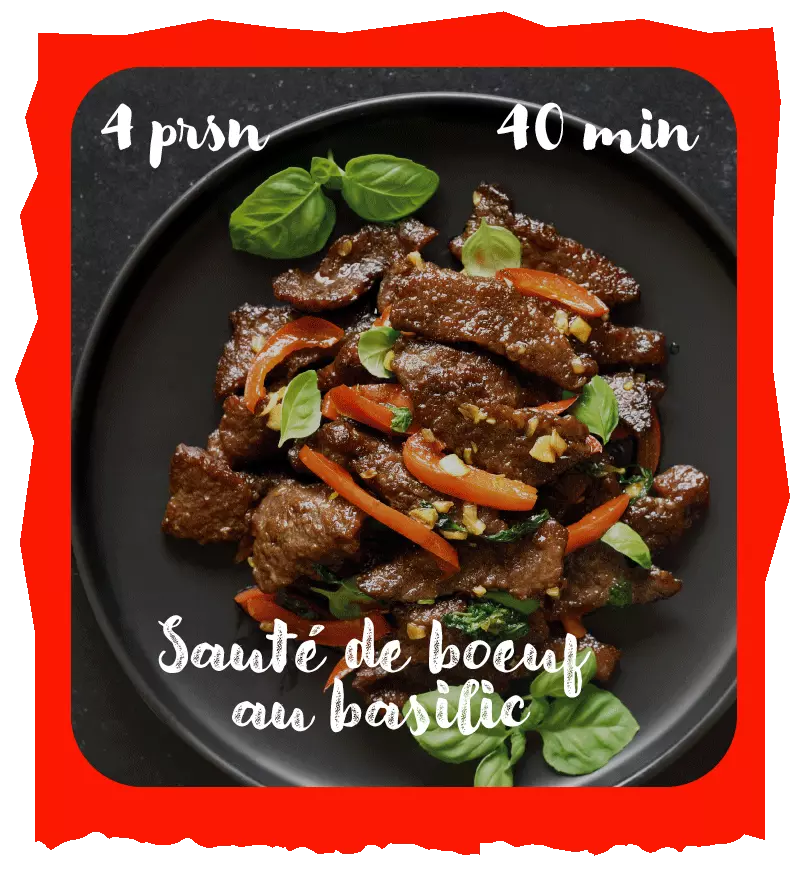 sauté de boeuf au basilic