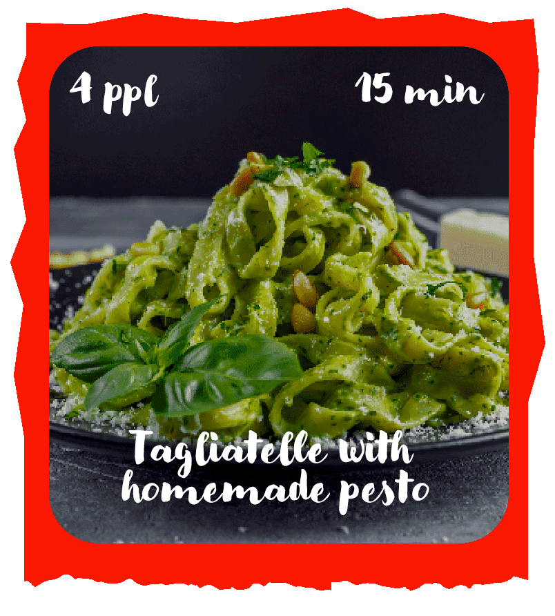 Tagliatelle with homemade pesto recipe