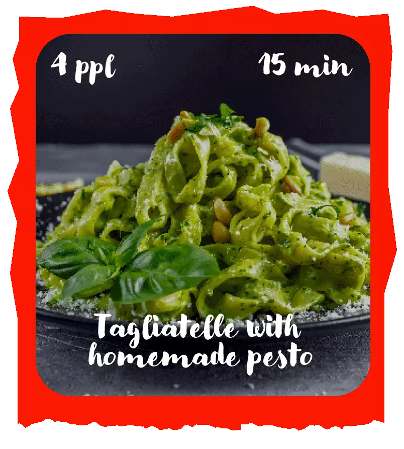 Tagliatelle with homemade pesto recipe